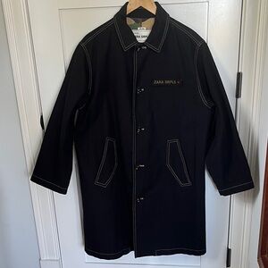 Zara SRPLS Black Canvas Camo Lining Coat XS Oversized